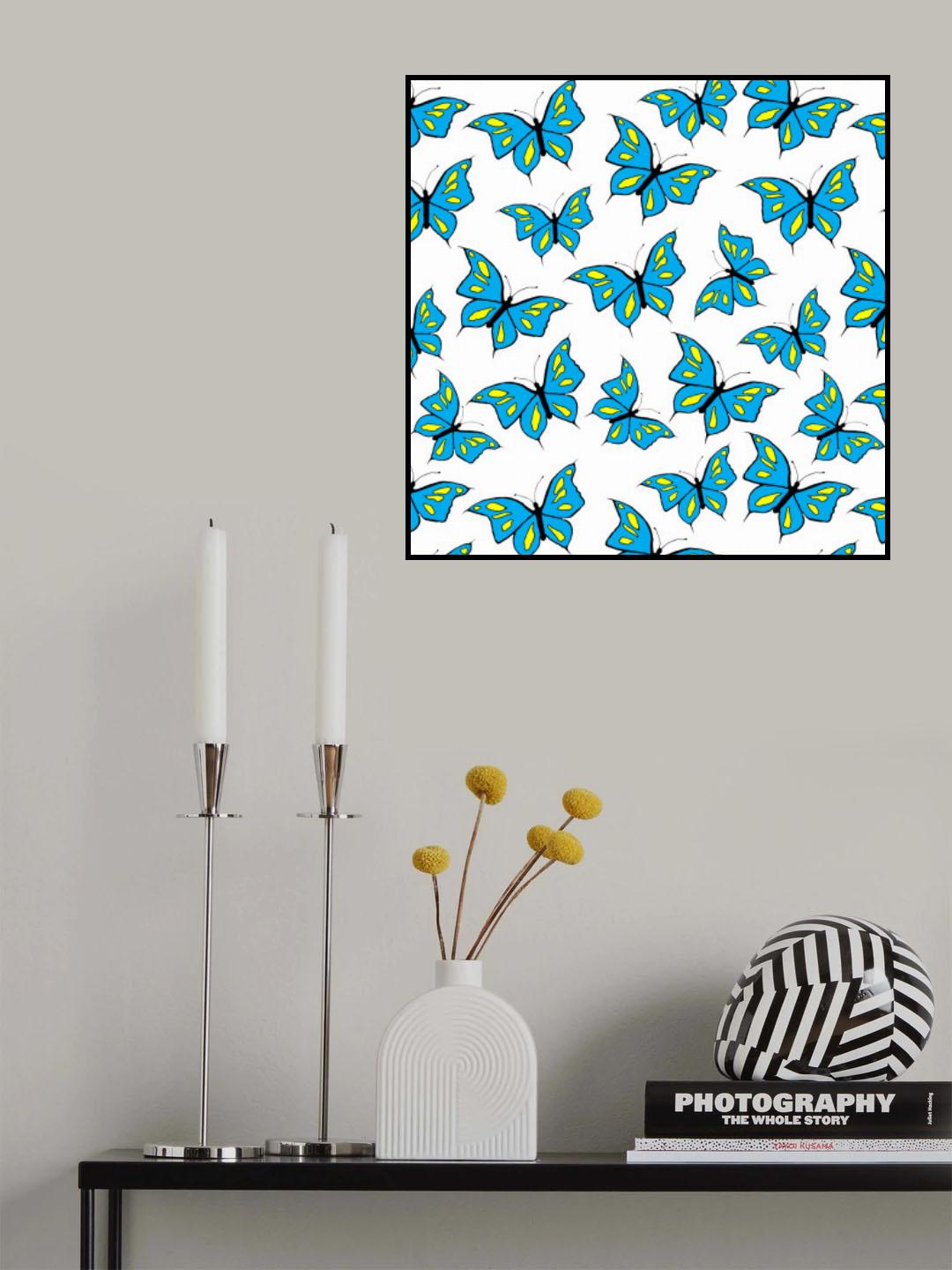 Butterflies Blue Poster och Canvastavla