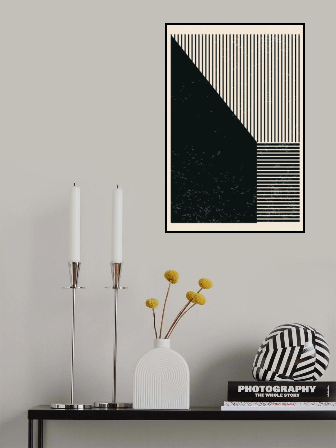 Black and White Geometric Shapes #3 Poster och Canvastavla