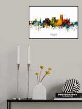 Durham England Skyline Cityscape Poster och Canvastavla