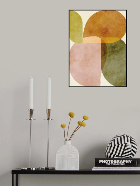 Aqua Shapes2 Kopie Poster och Canvastavla