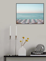 Riviera Beach Umbrellas Poster och Canvastavla