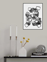 Black and White Shapes Chain Poster och Canvastavla