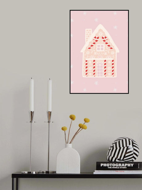 Pink Gingerbread House Poster och Canvastavla