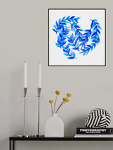 Leaves Curved Blue Poster och Canvastavla