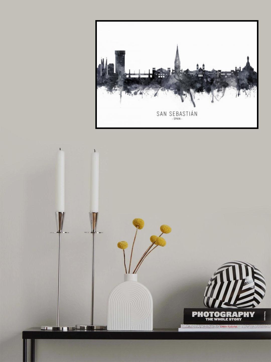 San Sebastian Spain Skyline Poster och Canvastavla