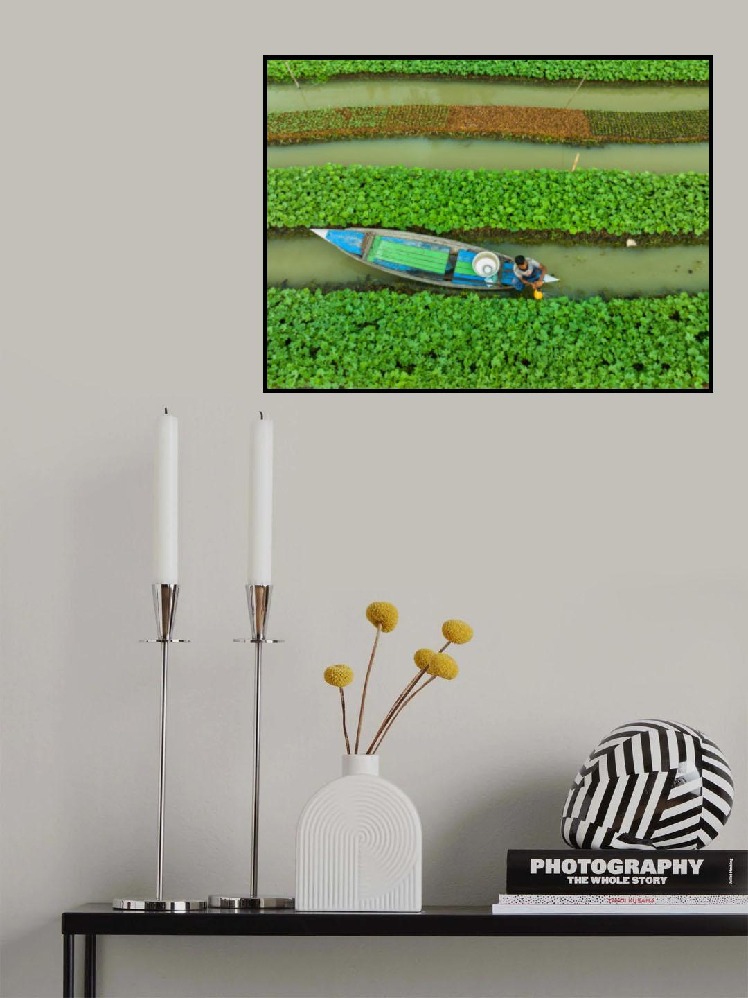 Care of floating Vegetable seedlings Poster och Canvastavla