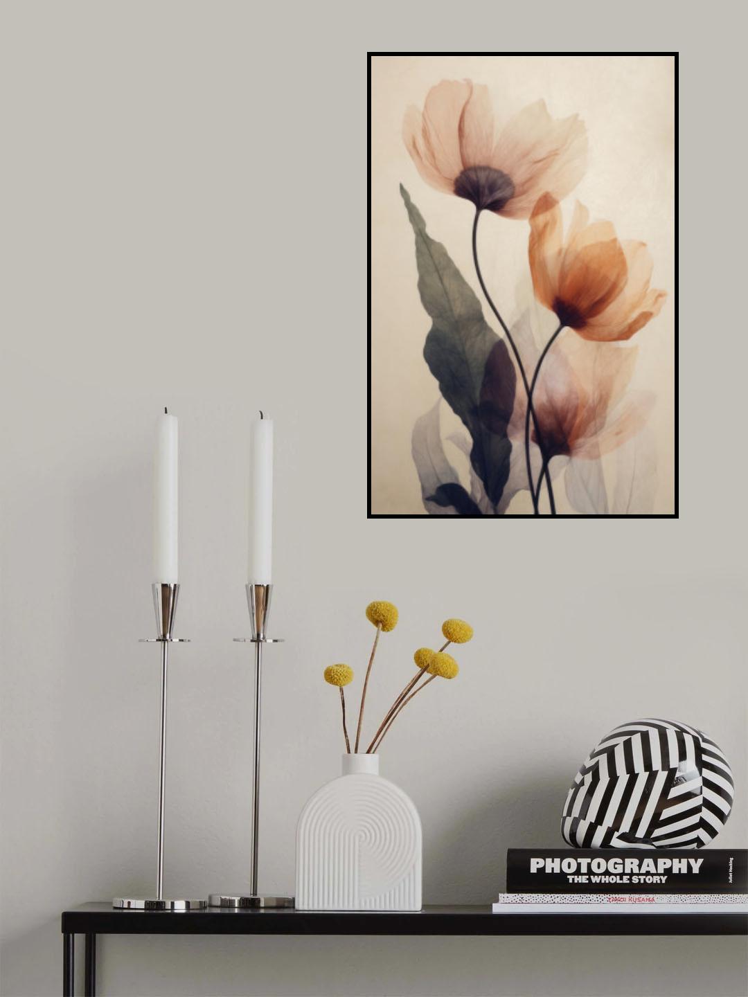 Parchment Flowers No 5 Poster och Canvastavla