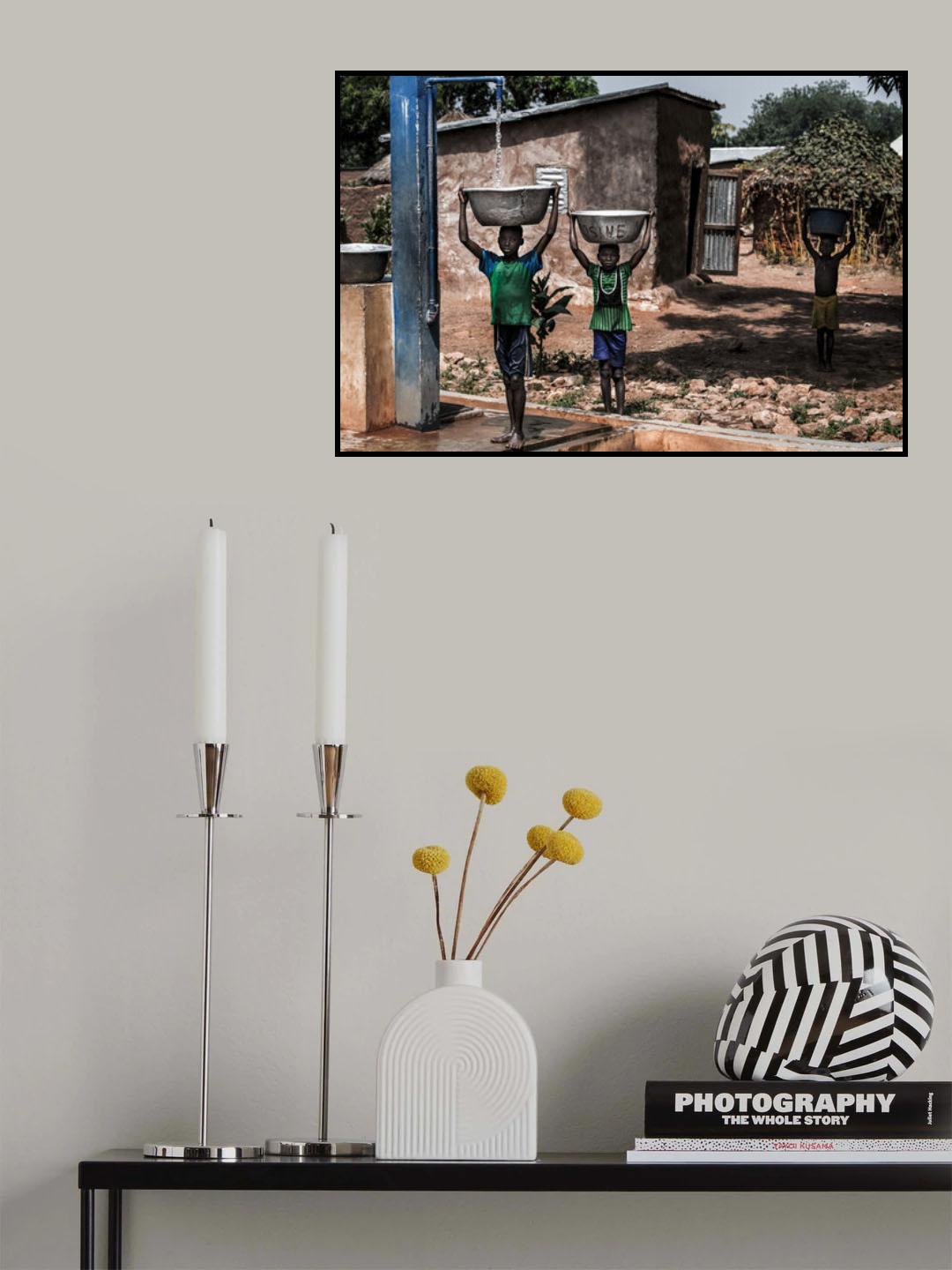 Water supply in a village in Benin Poster och Canvastavla