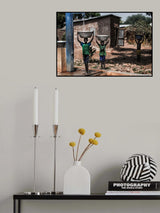 Water supply in a village in Benin Poster och Canvastavla