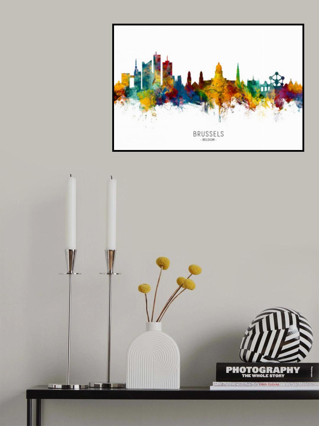 Brussels Belgium Skyline Poster och Canvastavla