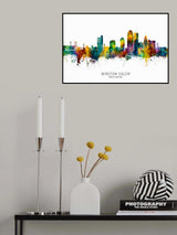 Winston-Salem North Carolina Skyline Poster och Canvastavla