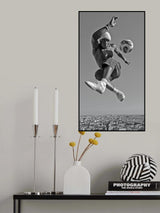 Aerial dance with a soccer ball Poster och Canvastavla