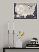Highly detailed map of the United States, Glyn Poster och Canvastavla