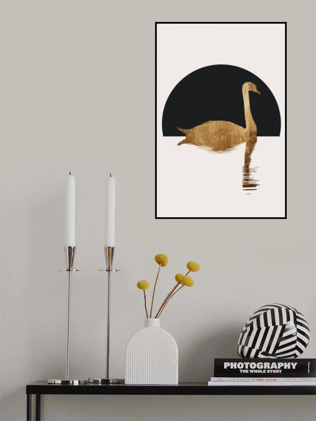 The Swan   Black Poster och Canvastavla