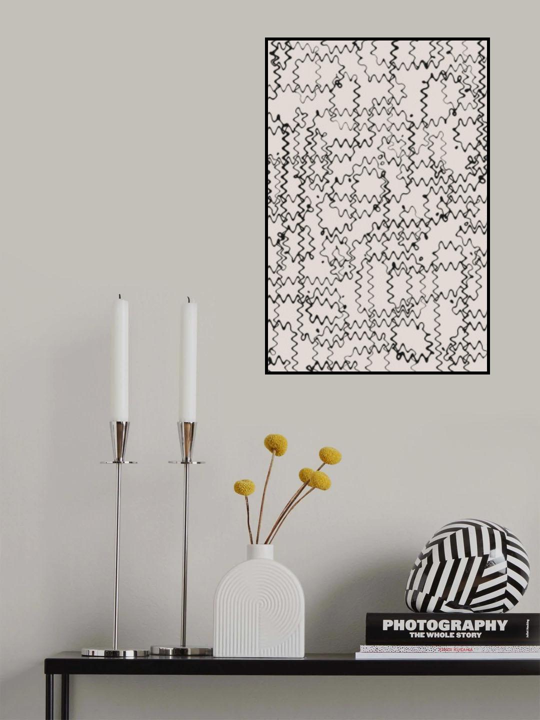 Shaky Thin Lines Pattern Poster och Canvastavla