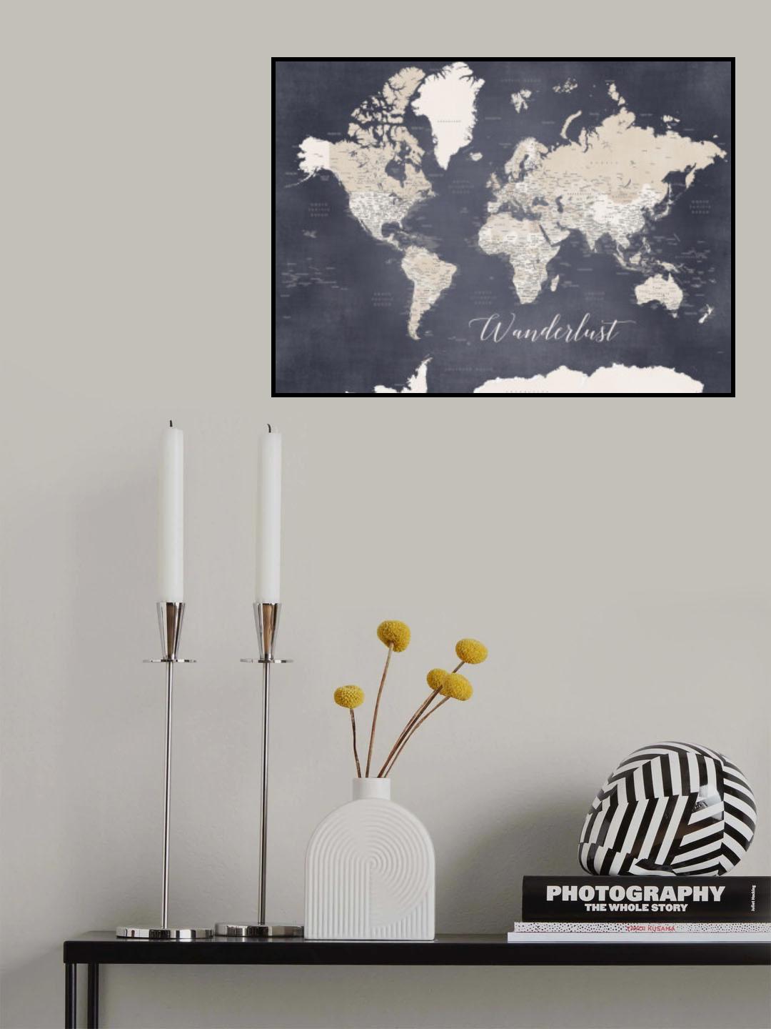 Wanderlust world map Glyn Poster och Canvastavla