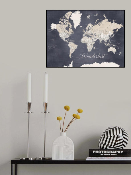 Wanderlust world map Glyn Poster och Canvastavla