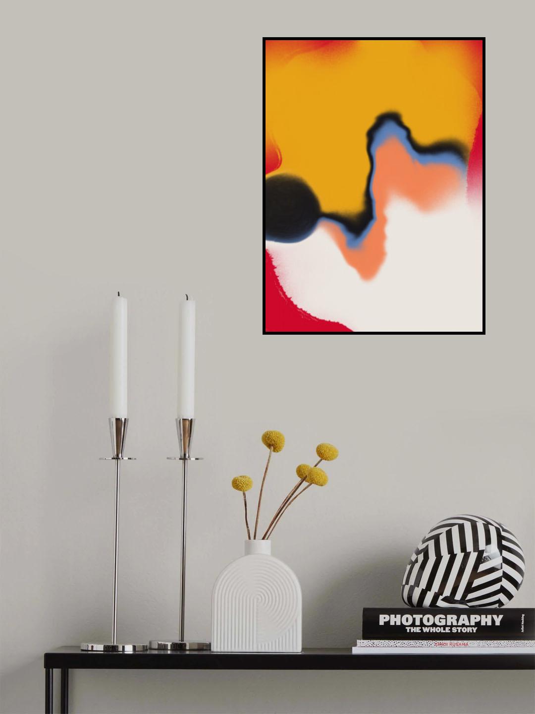 Red and Yellow Abstract Liquify Poster och Canvastavla