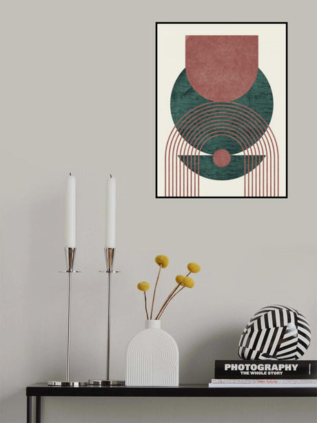 Aquamarine Marble Geometric Design Poster och Canvastavla