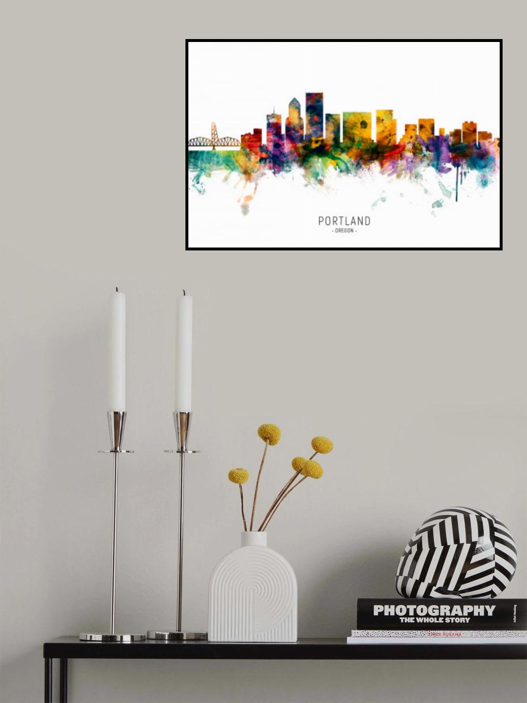 Portland Oregon Skyline Poster och Canvastavla