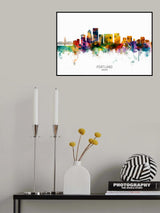 Portland Oregon Skyline Poster och Canvastavla
