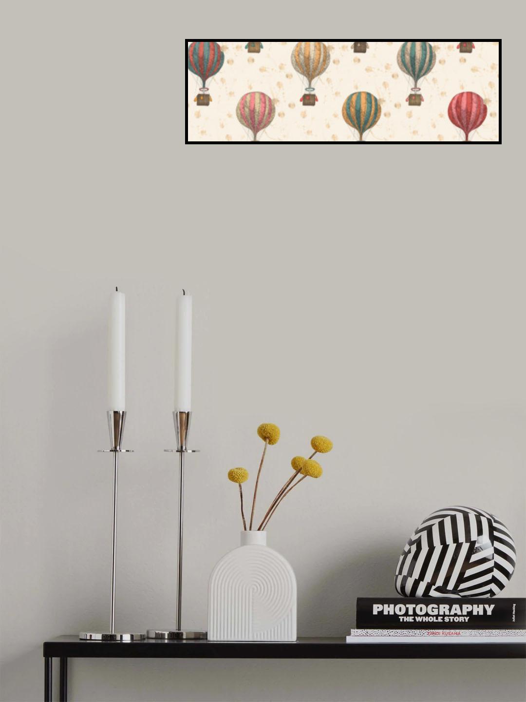 Hla017  Hot Air Ballooons Red Turq Yellow Poster och Canvastavla