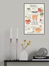 Gazpacho illustrated recipe in Spanish Poster och Canvastavla