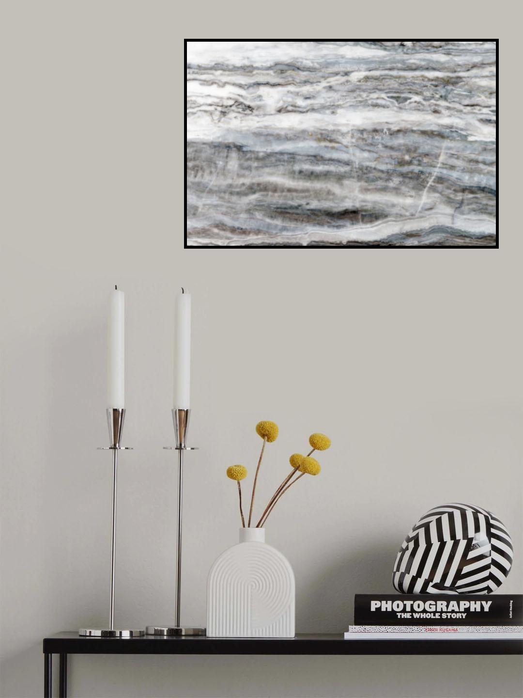 Blue and White Marble 07 Poster och Canvastavla