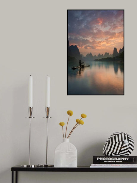 Li River Sunrise Poster och Canvastavla