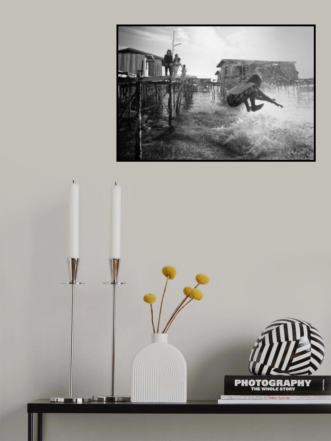 Happy childhood 3 - lifestyles of the sea gipsy kids. Poster och Canvastavla