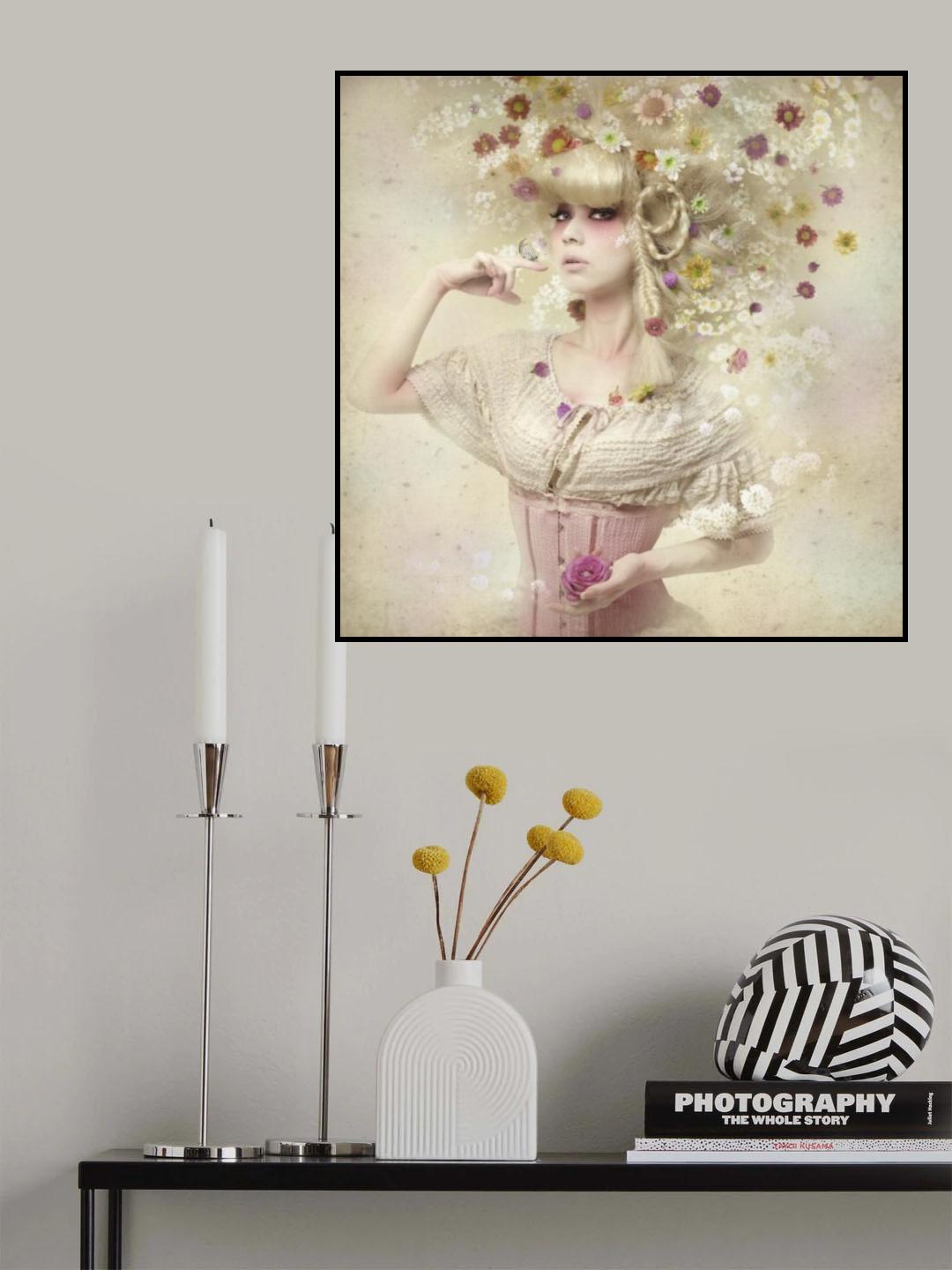 Girl of the flower garden Poster och Canvastavla