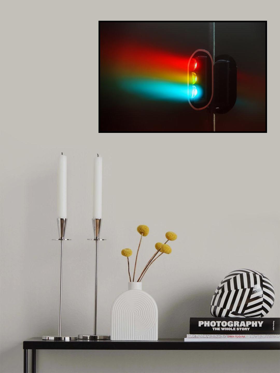 Lights on a foggy night. Poster och Canvastavla