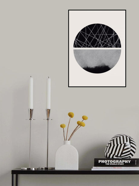 Black and White Sphere Poster och Canvastavla