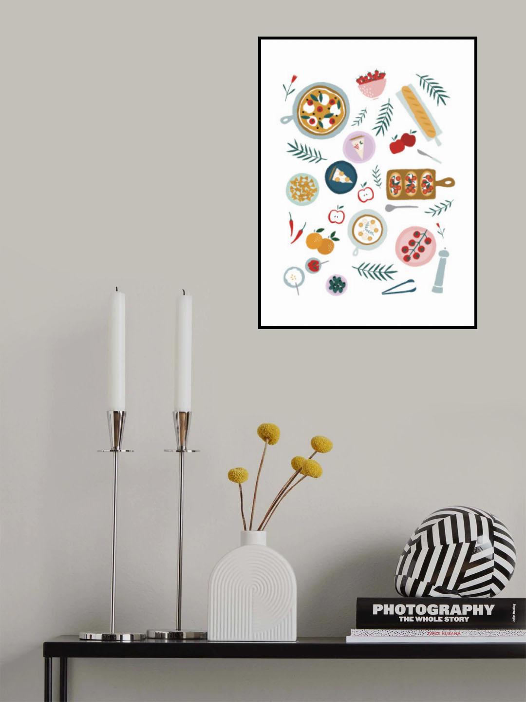 Italian Food Poster och Canvastavla