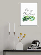 Watercolor greenery Merry Christmas Poster och Canvastavla