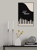 Jazz Nights Nyc   Black Poster och Canvastavla