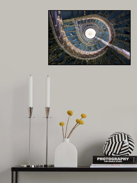 Blue Staircase Poster och Canvastavla
