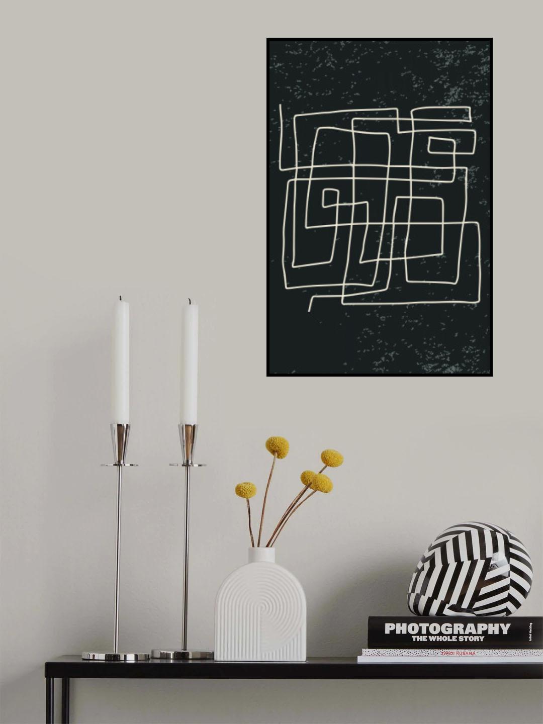 Black and White Lines #4 Poster och Canvastavla
