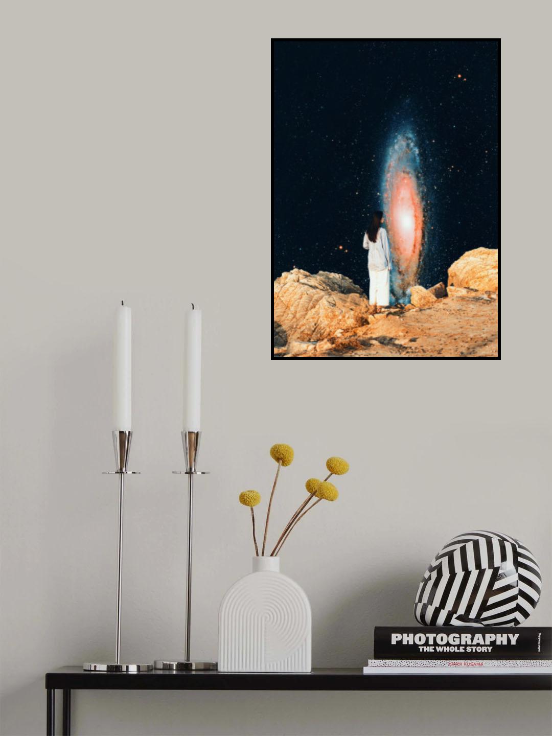 Woman and Galaxy Poster och Canvastavla