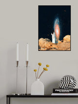 Woman and Galaxy Poster och Canvastavla