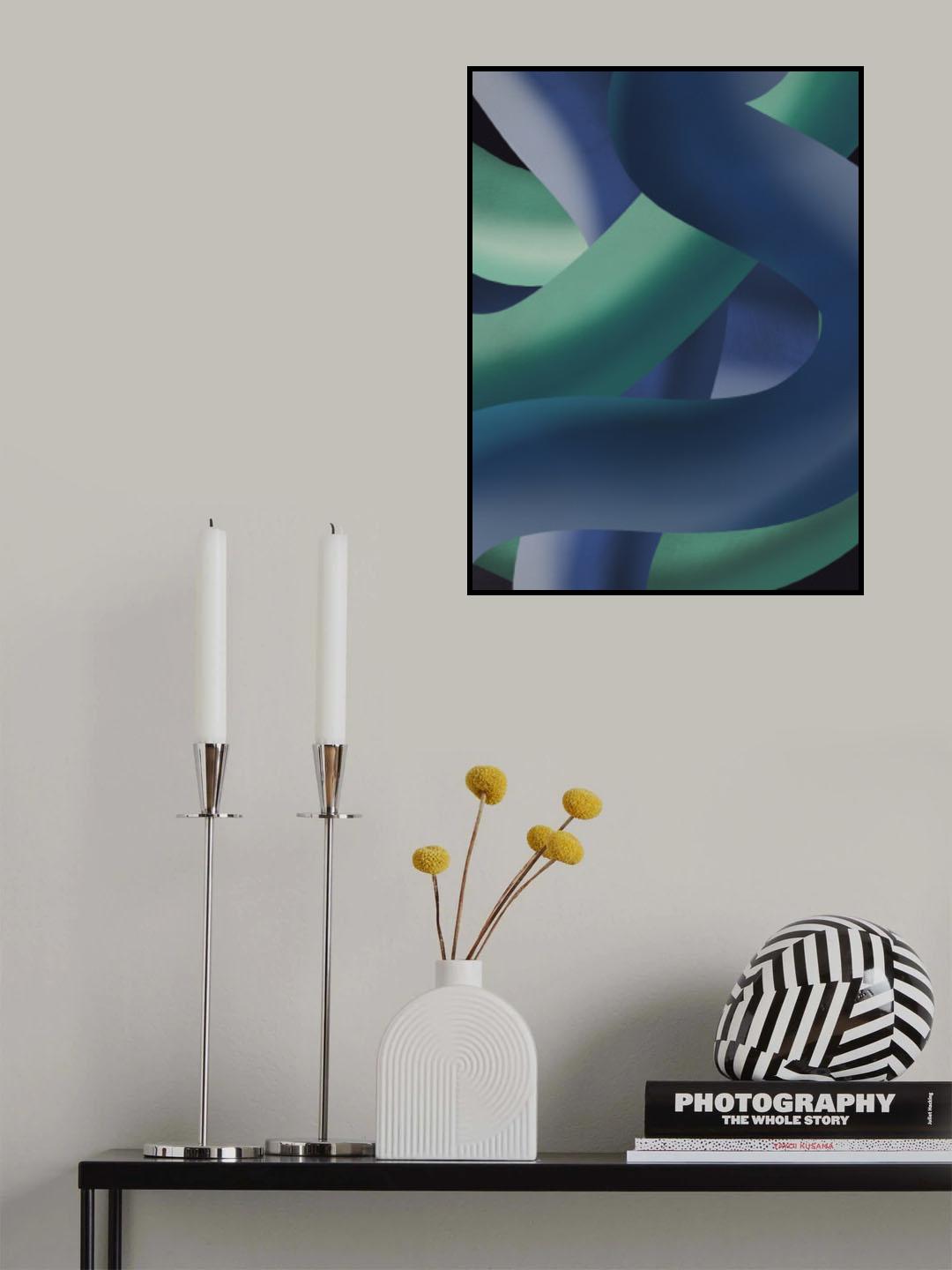 Blue and Green Wire Poster och Canvastavla