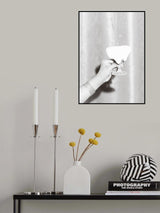 Hands Drink Glass Black and White Poster och Canvastavla