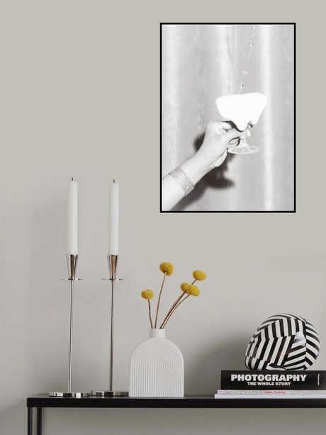 Hands Drink Glass Black and White Poster och Canvastavla