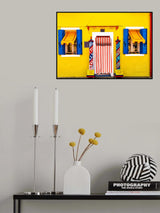 Gelb.Blau,Rot,Weiß Poster och Canvastavla