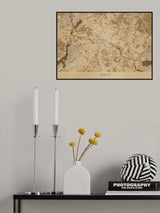 Sepia vintage map of Berlin in Germany Poster och Canvastavla