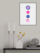 Circles Retro Geomectric Pink Blue Poster och Canvastavla
