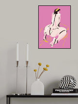 Female Nude Back View Pink Poster och Canvastavla