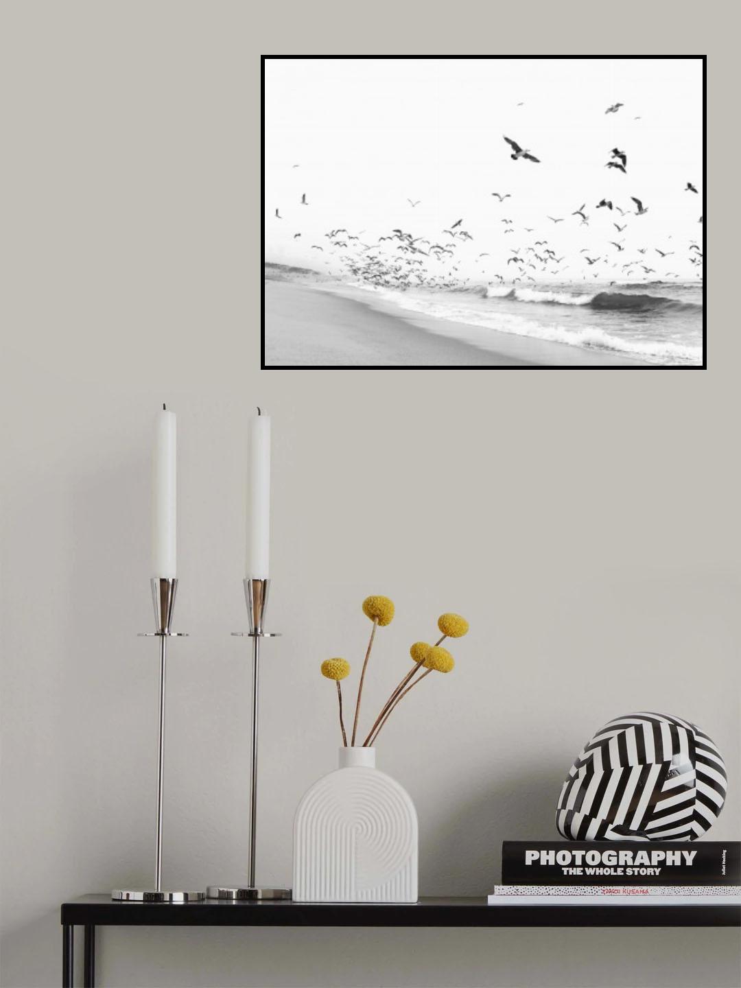 Seascape BW Poster och Canvastavla