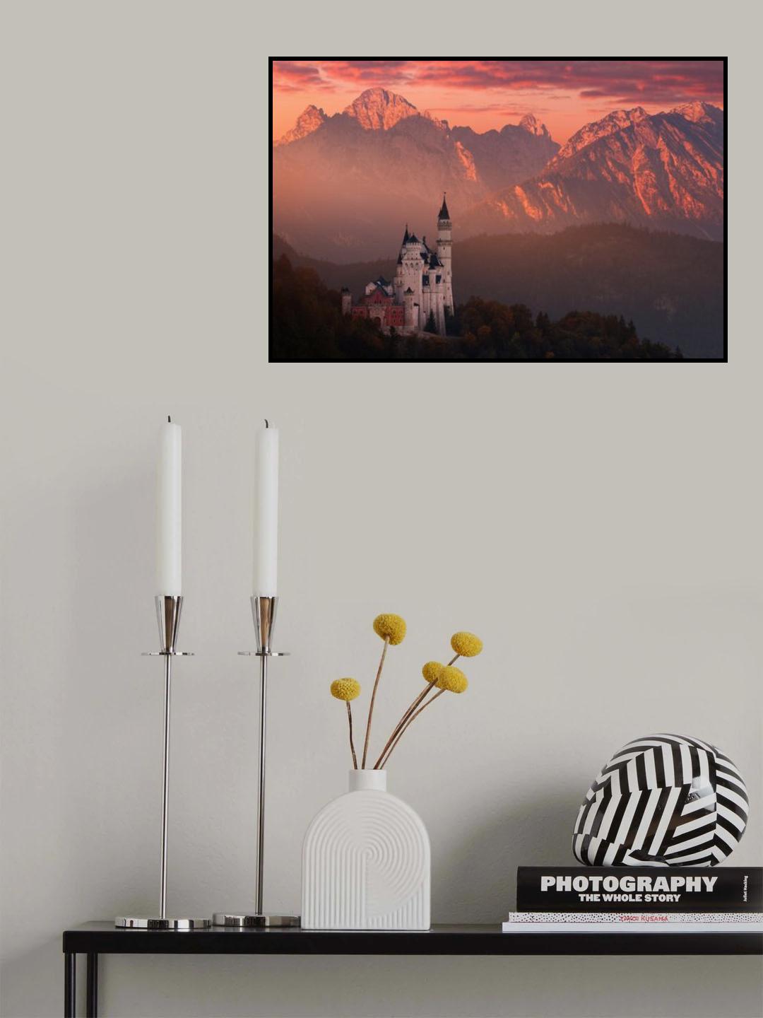 Red morning above the castle Poster och Canvastavla