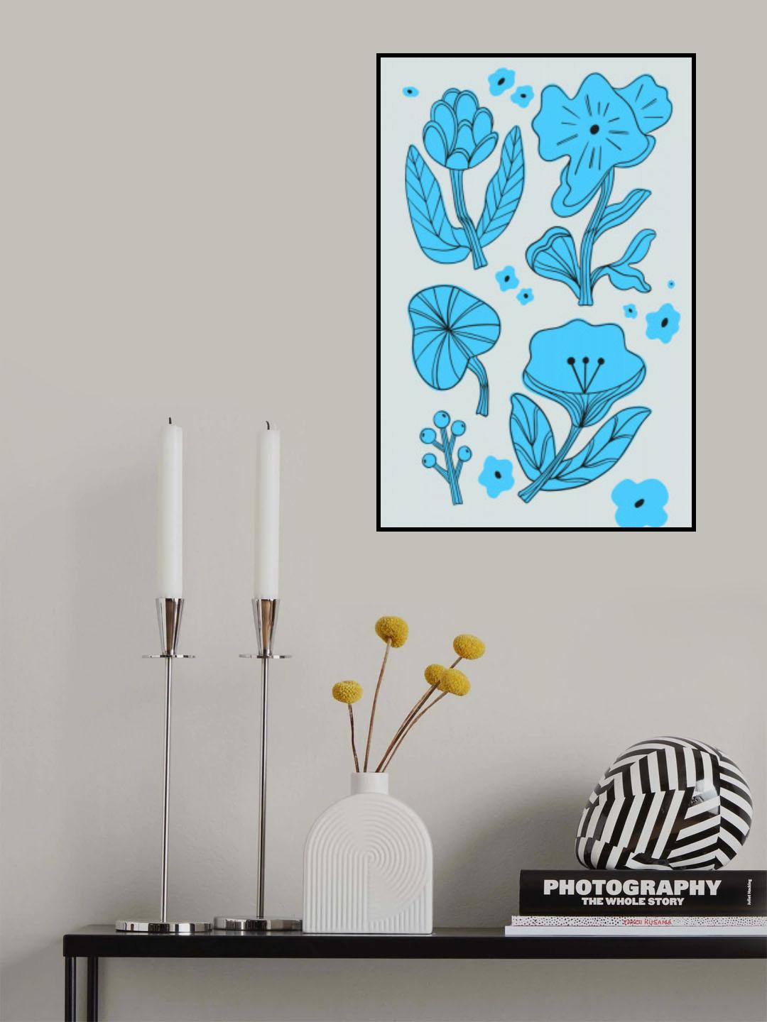 Blue Flowers Poster och Canvastavla